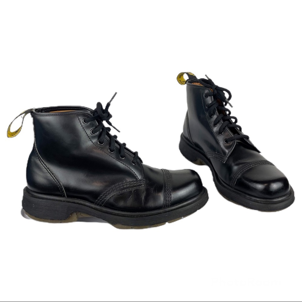 RARE Doc Martens NP5D Black Leather Boots Made in England UK Sz 8
